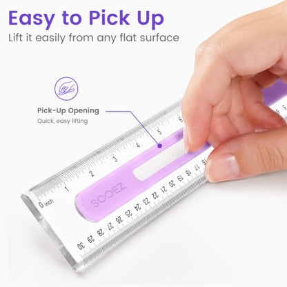 Sooez 6 Pack Ruler 12 Inch, Anti-Slip Clear Rulers for Kids School, Pastels - color: Pastels Style, size: 6 Pack