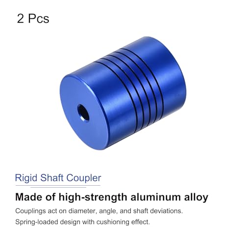 uxcell 2Pcs 5mm to 12mm Aluminum Alloy Shaft Coupling L30xD25 Flexible Coupler with Screws Beam for 3D Printer CNC Machine DIY Encoders and Motors Shaft,Blue - size: 5mm to 12mm