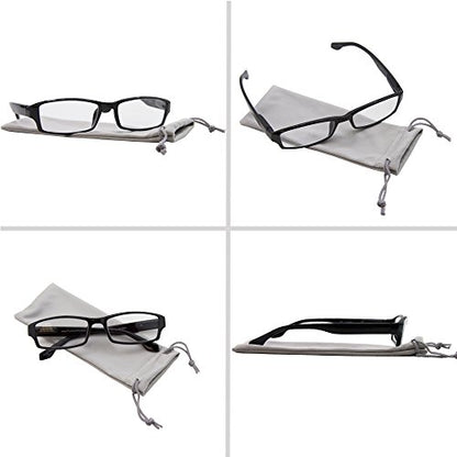 TruVision Readers OTC Reading Glasses for Men and Women, 9501HP - 2 Pack - color: 01hp-2-black