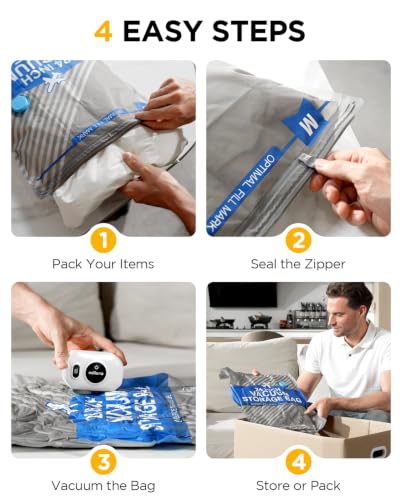 Vacuum Storage Bags, Vacuum Seal Bags for Clothing, Travel Vacuum Bags with Electric Pump, Space Saver Bags for Travel, Reusable Compression Bags, 18-Combo Set - size: 18 Combo Set