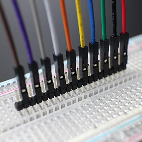 Breadboard Jumper Wires 20AWG, Bestlus Exclusives Male to Female Jumper Cables Wires M/F 4'' 10CM 10 Colors Pack of 120 Square Head 0.1'' (4'', M/F) - color: Male-Female, 10CM, size: 10CM / 4''