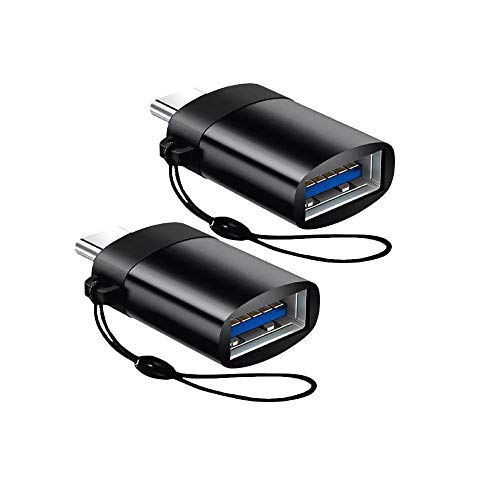 BoxWave Cable Compatible with KEXWAXX 1000X Pocket Microscope for Kids (KX-1000-CY) - USB-C to A PortChanger (2-Pack), USB Type-C OTG USB Portable Keychain - Slate Black