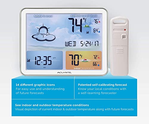 AcuRite (02081M) Weather Forecaster with Jumbo Color Display, Atomic Clock - color: Full Color AC-Powered Display