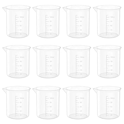 12 Pcs 10 Oz Transparent Experiment Measuring Cup - size: 300ml (10oz) - Pack of 12