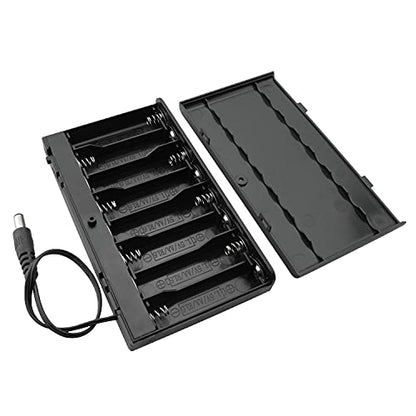 1PC Male Connector 8-Cell Battery Box Socket Connector, 8x1.5V 12V DC Battery Holder Case Box Male Connector with Wired ON/Off Switch