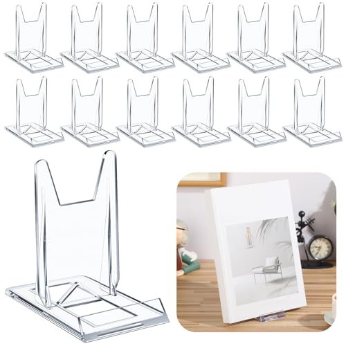12 Pack Acrylic Book Stand for Display Adjustable, 4.2in H - size: 4.2 x 4.3 x 2.35 Inch