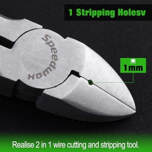 SPEEDWOX 4-Inch Mini Diagonal Cutting Pliers with Wire Stripping Holes Mini Diagonal Pliers for Jewelry Making Jewelry Plier Wire Cutters Small Side Cutter Hand Tools Micro Plier for Crafting - style: Diagonal Pliers with Stripping Hole