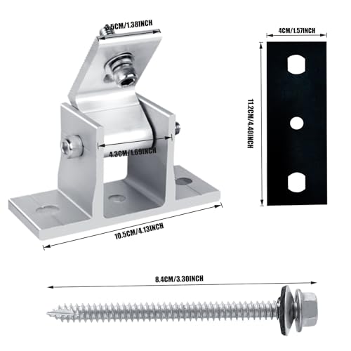 4PCS Solar Panel Mounts - Adjustable Brackets for RV & Flat Roofs, Tilt Angle 10-60 - size: 4 Pieces