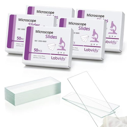 250pcs Blank Microscope Slides, Dim.75x25x1mm, LVQ005B - color: LVQ005B