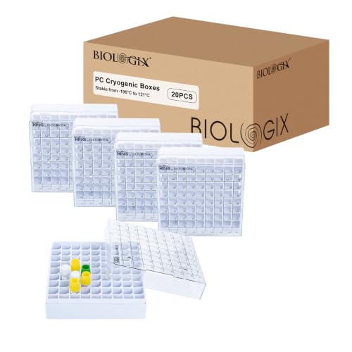2in PC Cryo Boxes, 81-Well Tube Racks, Case of 20, White - color: White, size: 2in,81-well