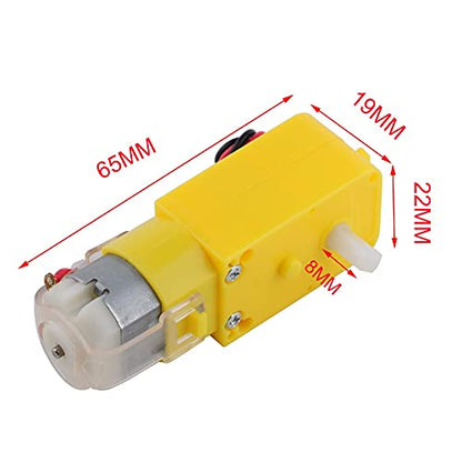 4PCS TT DC Gearbox Motor, 3-6V Dual Shaft Geared Motor, 200 RPM at 6V, 1:48 Ratio, 0.8kg·cm Stall Torque for Arduin0 Smart Car Chassis DIY Robot (Pack of 4)