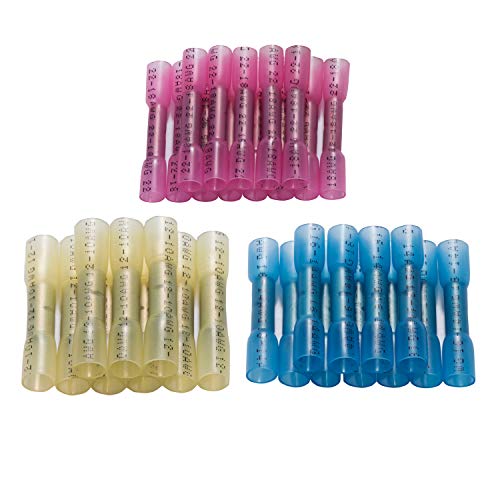 Heat Shrink Butt Connector Kit, 22-10 AWG, 110PCS - size: Butt 110PCS