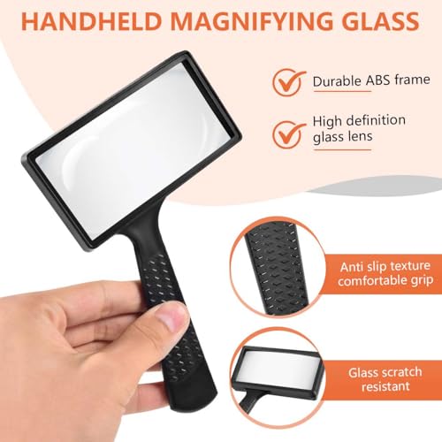 SenseYo 5X Magnifying Glass Large Handheld Reading Magnifier with Scratch Resistant Glass Lens for Kids and Seniors Hobby Exploring Nature Exploration Scientific Activities - size: 1
