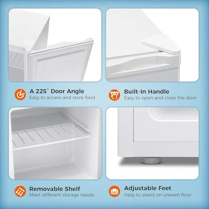 Kismile Mini Freezer, 1.1 Cu.ft Small Upright Freezer, White - color: White, size: 1.1 Cu.ft