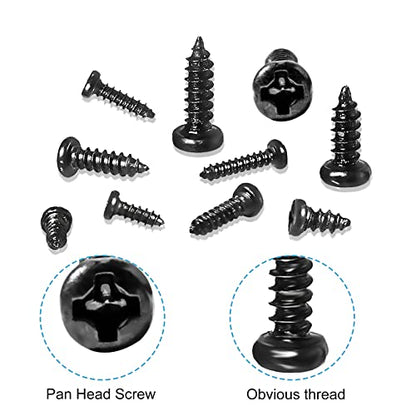 1440 Pcs Black Mini Phillip Pan Head Micro Electronic Screws - M1.2, M1.4, M1.7, M2, M2.3 - 24 Size Assortment Screw Kit