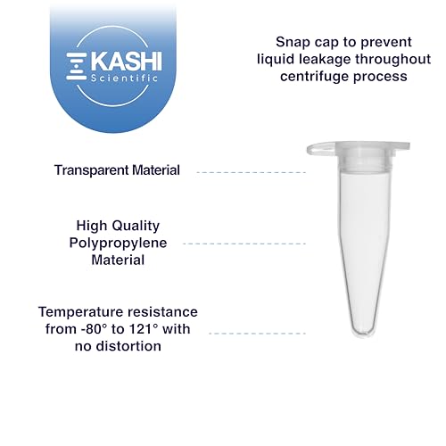 Kashi Scientific 0.2mL Clear Snap Cap PCR Tube with Graduation, Lab Grade Polypropylene Plastic [0.2mL, 1000] - size: 0.2mL