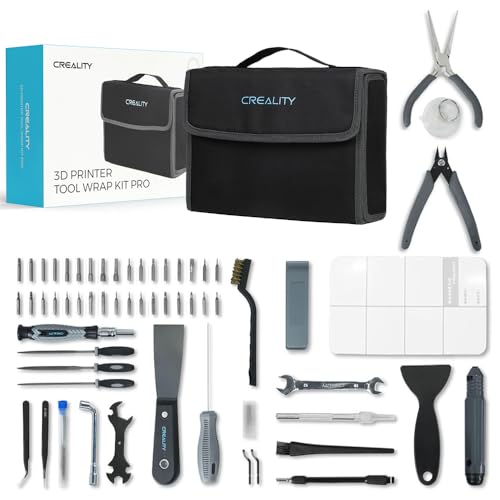 Creality 74 Pcs 3D Printer Tools Kit with Storage Bag, 3D Printer Accessories Tool Wrap Kit, Assembly/Removal/Finishing/Deburring/Filament Cutting/Nozzle Cleaning Tool for All FDM Printers - style: Tool Wrap Kit