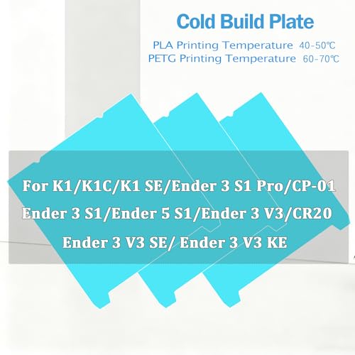 Cold Build Plate 235mm*235mm for Adventurer 5M Pro/5X/Ender 3 V3 SE/3 V2/3 S1 Pro/3 V2 Neo/3 Pro/Ender 5 Pro/Kobra 2 Pro/Neptune 3 Pro/4，Light Blue，Room Temperature Printing - size: Cold Plate K1-235*235mm