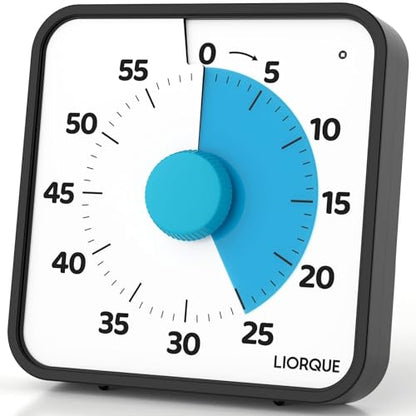 LIORQUE 7.5-Inch Large Visual Timer, 60-Minute Classroom Timer Magnetic - color: Dark Blue