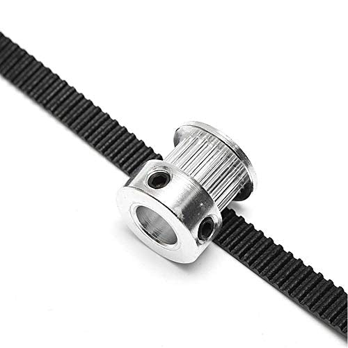 GT2 Timing Belt Pulley, 8pcs GT2 20Teeth Bore 5mm Timing Pulley Wheel with GT2 5 Meters Rubber Belt and Tensioner by YEEZUGO