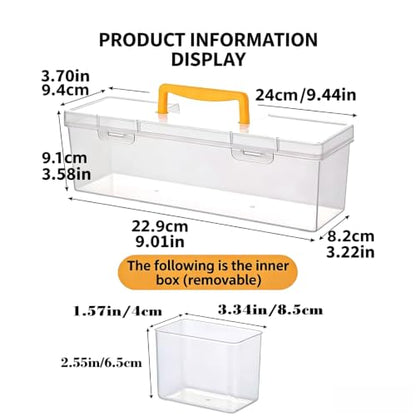 Small Parts Organizer Box with Transparent Lid 1‑Pack, 6-Compartments Movable Organizer Box with for Hardware, Screws, Bolts, Nails, Beads, Jewelry and Fishing Small Accessories, NOT for Large Tools