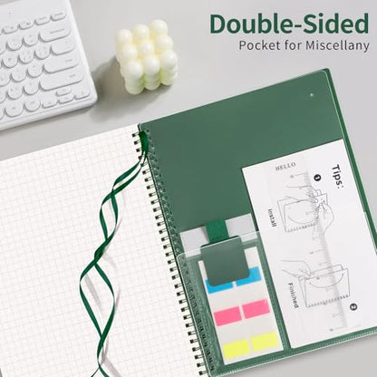 AHGXG Spiral Graph Paper Notebook, 110 Pages, A4 (8.5" x 11") - color: Green, style: A4-Graph