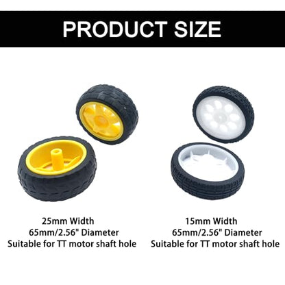 8PCS TT Motor Wheels Smart Car Rubber Tire Wheel for Smart Car Robot Wheels Replacement Part Robot DIY Kits (Mix Color 1)