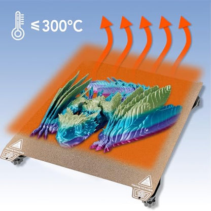 BORDSTRACT Double-Sided Build Plate, PET Carbon Fiber + PEI Spray Texture Spring Steel 235x235mm Without Soft Magnetic Base, Printing Hot Bed Platform with Grooves for K1/S1 3D Printers - style: PEI spray + PET carbon fiber 235*235mm