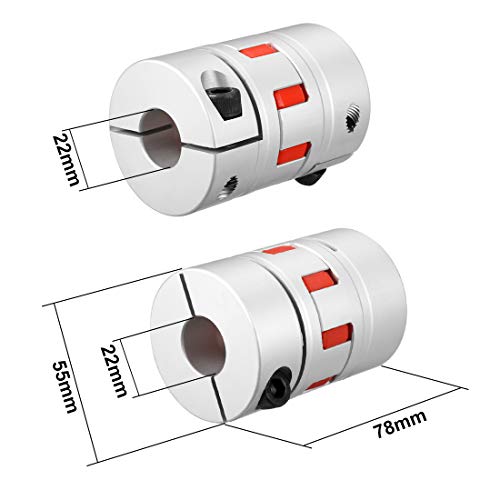 uxcell Shaft Coupling 22mm to 22mm Bore L78xD55 Flexible Coupler Joint for Servo Stepped Motor - size: L78xD55 22mm to 22mm
