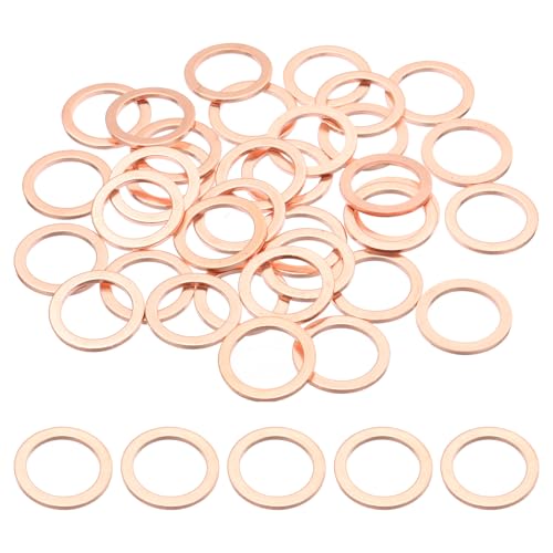 PATIKIL 35PCS M16 Copper Washers, M16x22x1.5mm Copper Crush Washer Metric Flat Washers Sealing Washers Assortment Kit Oil Drain Plug Gasket Ring for Automotive Battery Vehicles Screws Bolt - size: M16x22x1.5mm