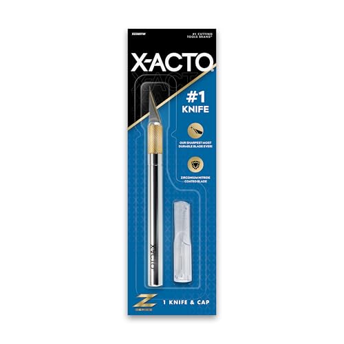 X-ACTO #1 Z-Series Precision Utility Knife, Metal, Silver, Aluminum Handle, Includes Safety Cap - For Precise, Fine Cuts - style: Z-Series #1 Knife (Pack of 1)