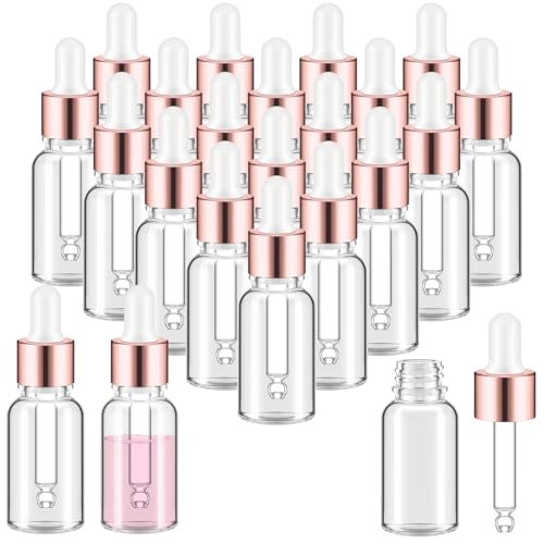 Didaey 100 Pcs Mini Glass Oil Dropper Bottle, 15 ml, Rose Gold - color: Rose Gold, size: 15 ml