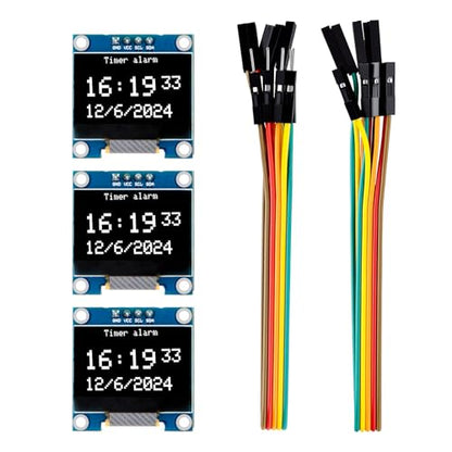 ELEGOO 3PCS 0.96 Inch OLED Display Screen Module, Self-Luminous, SSD1306 - color: Single White