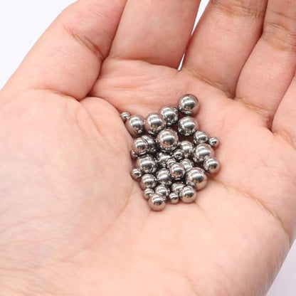 weideer 620pcs Bicycle Bearing Balls Metal Mixing Balls Assortment Kit 1/4" , 7/32", 3/16", 5/32" , 1/8", 3/32". Precision Steel Balls K-168-620-GE - size: 6size 620pcs SAE