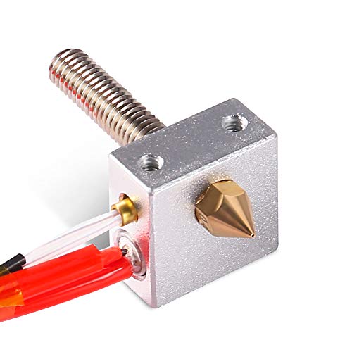 MK8 Hot End Extruder Nozzle Kit 0.4mm for 3D Printer,Assembled Extruder Brass Kits 1.75mm,30mm A8 Throat Tubing Aluminum Heater Block for RapRep i3 Anet A2 A8 3D Printer Part Replacement