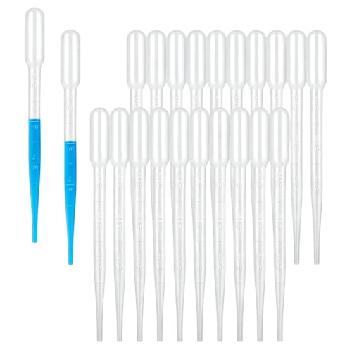 10ml Transfer Pipettes,Saim 24PCS Plastic Disposable Dropping Pipettes Essential Oil Liquid Eye Droppe for Mixing Acrylic Paints, Lab, Crafts