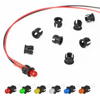 5mm LED Holder 100PCS Panel Mount LED Bezel Clips Black Plastic - color: Black, size: 5MM