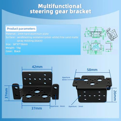 5Set Pan Tilt Servo Mount Bracket for MG995 MG996R S3003 U/L Shaped - style: 5 Sets Servo Bracket