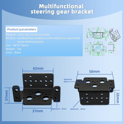 5Set Pan Tilt Servo Mount Bracket for MG995 MG996R S3003 U/L Shaped - style: 5 Sets Servo Bracket