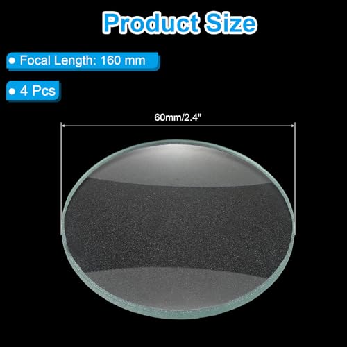 PATIKIL Concave Lens 160mm Focal Length 60mm (2.4") Diameter Round Set Cyan - size: 2.4inch