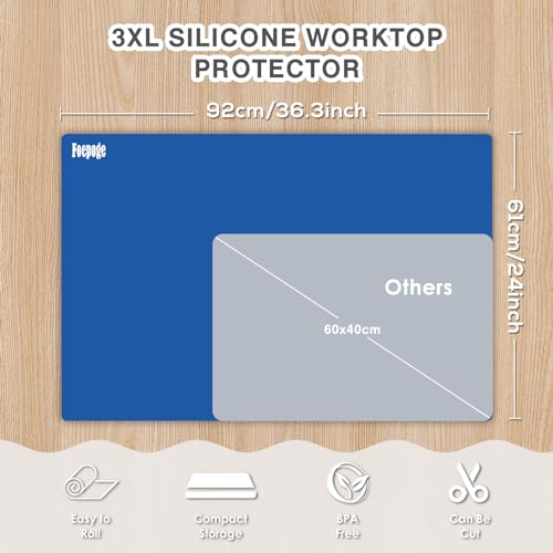 36.2" x 24" Extra Large Silicone Mat for Epoxy Resin, Nonstick Crafts Mats - color: Dark Blue, size: 36.2" x 24"