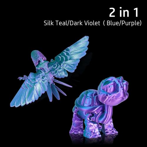 LOVOON 3D Printing Filament PLA Silk Multicolor PLA Filament 1.75mm DualColor Change by Angle Filament Fit Most 3D Printer& 3D Pen,Silk Teal/Dark Violet(Blue/Purple), 1KG(2.2lbs)/Spool - color: 2color Silk Teal/Purple, size: 1 kg