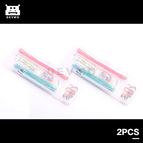 DEVMO 140pcs/box U Shape Solderless Breadboard Jumper Cable Wire Kit Box Compatible with DIY Shield Ar-duino and Raspberry Pi