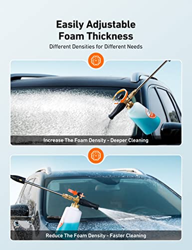 AstroAI Foam Cannon for Pressure Washer with 1/4" Quick Connect, 1.5 Liter - size: 1.5 L Bottle,WITHOUT Tips