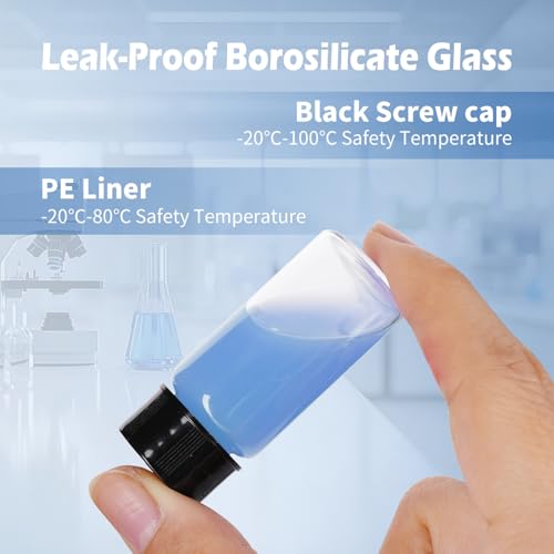 10ml Clear Glass Vials with Screw Caps and Plastic Stoppers 30PCS, Small Liquid Sample Vial, Test Tubes, Leak-Proof Vial - size: 10ML-30PCS