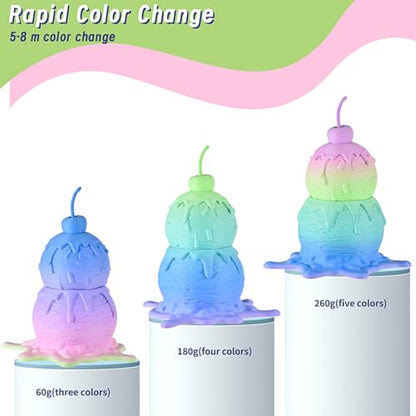 ERYONE Matte Rainbow 3D Printer PLA Filament 1.75 +/- 0.03mm, Matte Muticolor Filament PLA 1KG(2.2LBS) Spool, Macaron Rainbow (Pack of 2) - color: Matte Rainbow Macaron, size: 1KG (Pack of 2)