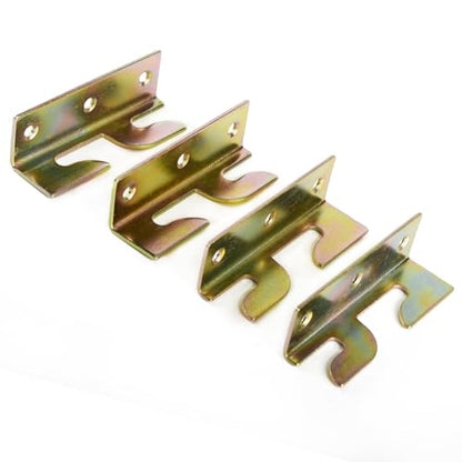 RUIAN Bed Rail Brackets Set of 4, Heavy Duty Iron Bed Hinges Replacement Parts for Wood Bed Frames, Headboard, Footboard, with Screws, 80x23x21mm - color: 4PCS,YELLOW