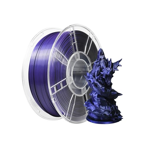 iBOSS Silk Blue Black Purple Tri Color PLA+ Filament,High Speed Without Blocking,1kg 3D Printer PLA Plus Filament 1.75mm +/ -0.02mm, Suitable for Most 3D Printers(Silk Blue Black Purple) - color: B_ Tri Blue Black Purple