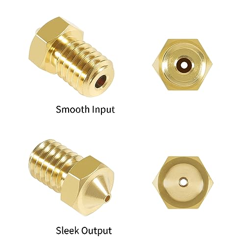 Aokin 10 Pcs 0.8mm Extruder Nozzles 3D Printer Brass Nozzles for E3D V5 V6 and 5 Pcs 0.6mm Stainless Steel Nozzle Cleaning Needles for 1.75mm Filament 3D Printer - color: 0.8mm