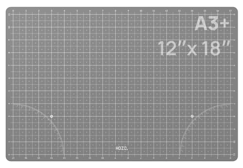 HOZO NanoTech Cutting Mat for Ultrasonic Cutter, 12" x 18" Self-Healing Cutting Mat, Glue-Free Eco Design, Heat-Resistant, Metric & Imperial Scales, Durable for Craft, DIY, 3D Printing & Model Making - size: 12" x 18"